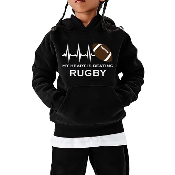 LUOGENLI Sweatshirts for Girls Football Fans Sports Gift Sweatshirt Vintage Rugby Player Sports Kids Boys Girls Rugby Pullover Hoodie Girls Hoodies Size 6 4-5 Years