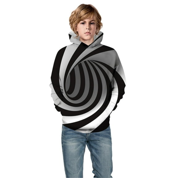 LUOGENLI Hoodies for Boys Zip Up Teen Kids Boy Girl 3D Print Cartoon Pullover Sweatshirts with Pocket Hoodie Tops Boys Hoodies Size 10 12 Full Zipper Boys Hoodies Size 8-10 9-10 Years