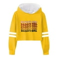 thumbnail image 1 of LUOGENLI Hoodies for Girls 9-10 Girls Sweatshirt Girls Kids Casual Loose Active Full Sleeves Hoodies Sweatshirts Hooded Short Pullover Letter Print Striped Teen Crop Tops Girls Tops 6-7 Years, 1 of 4