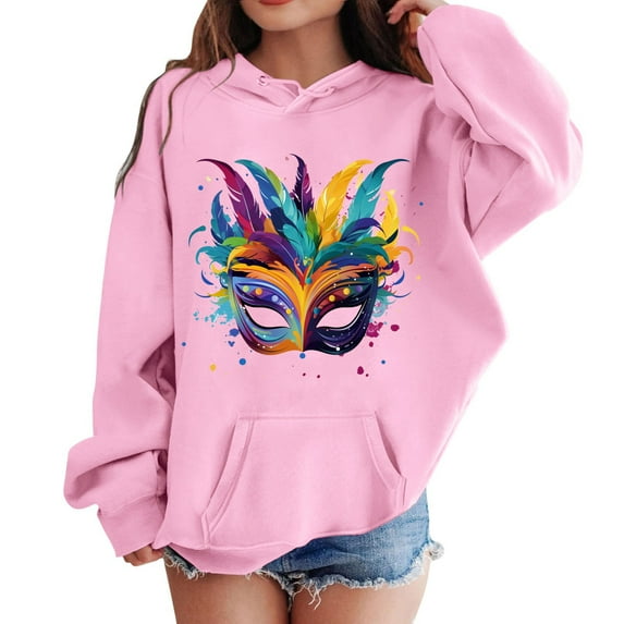 LUOGENLI Hoodies for Girls Kids Girl's Boy's Hoodie Long Sleeve Soft Sweatshirt Graphic Hoody Kids Cute Pullovers Top Clothes for Girls Hoodies for Girls Girls Hoodies Size 14-16 Zip Up 120