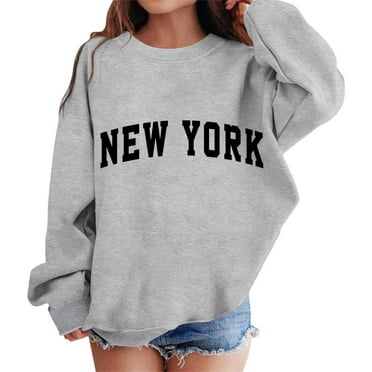 LUOGENLI Hoodies Girls Sweatshirts Size 14-16 Girl's Graphic Prints Sweatshirt Crewneck Long Sleeve Cute Drop Shoulder Pullover Tops Girls Sweatshirts Size 10-12 Cotton Grey 9-10 Years