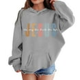 thumbnail image 1 of LUOGENLI Hoodies Preppy Sweatshirts for Girls 10-12 Girl's Boy's Hoodie Long Sleeve Soft Sweatshirt Graphic Hoody Kids Cute Pullovers Top Clothes for Girls Girls Sweatshirt Size 5-6 Grey 11-12 Years, 1 of 4