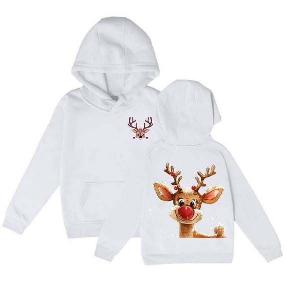 LUOGENLI Hoodies St. Patrick's Day Hoodies for Girls 12-14 Preppy Girl's Hoodie Long Sleeve Soft Sweatshirt Christmas Printed Hoody Kids Cute Pullovers Top Clothes for Girls White 5-6 Years