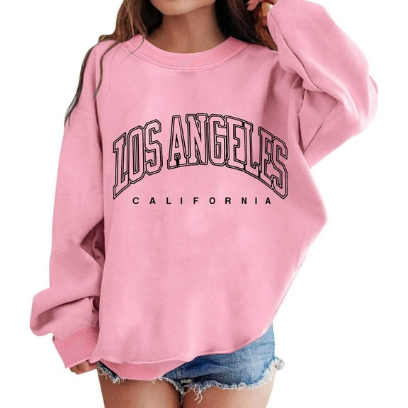LUOGENLI Hoodies Sweatshirts for Girls 7-8 6-7 Girl's Graphic Prints Sweatshirt Crewneck Long Sleeve Cute Drop Shoulder Pullover Tops Girls Valentine's Day Hoodies Size 7-8 Set 4-5 Years