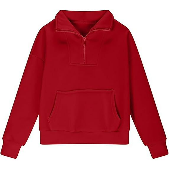 LUOGENLI Hoodies Sweatshirts for Girls Size 7-8 Girls Half Zip Sweatshirt Quarter Zip Pullover Sweatshirts with Pocket Hoodie Sweater Fall Clothes for Teen Girls 13-14 Years