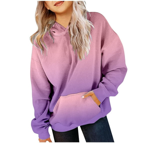 LUOGENLI Hoodies Sweatshirts for Girls Size 78 Print Hooded Long Sleeved Hoodie for Girls Girls Sweatshirts Size 6 Preppy Sweatshirts for Girls 2-3 Years