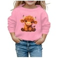 thumbnail image 1 of LUOGENLI Hoodies Teen Sweatshirts for Girls Girls' Autumn and Winter Cute Cow Print Round Neck Long Sleeve Casual Hoodless Sweatshirt Sweatshirts for Girls 13-14 Years, 1 of 4