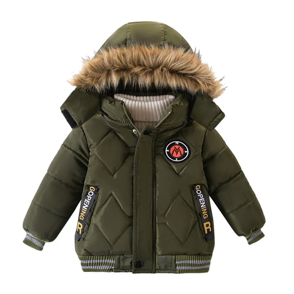 LUOGENLI Jacket For Boys 6-8 Children Winter Boy Jacket Coat Hooded Coat Fashion Kids Warm Clothes Jacket Boys Coat&Jacket Jacket For Boys 10-12 Suit Jacket For Boys 10-12 110/XXL