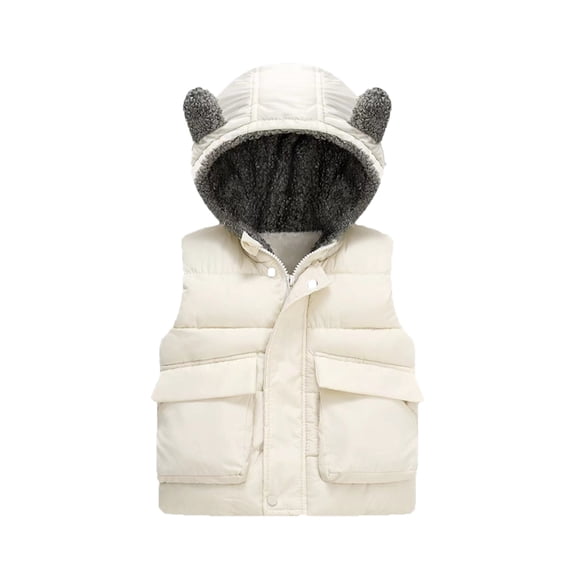 LUOGENLI Jackets for Girls 10-12 Hoodies Kids Toddler Baby Girls Boys Autumn Winter Warm Thick Ear Cotton Hooded Long Sleeve Vest Jacket Clothes Girls Jackets Size 8-10 5-6 Years