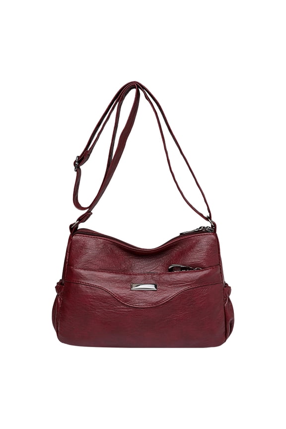 Leather Crossbody Bags for Women Trendy Women Shoulder Bag Fashionable New Pattern Retro Solid Color Large Zipper Versatile Messenger Bag Crossbody Bags for Women Medium Size Travel