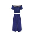thumbnail image 1 of LUOGENLI Little Girl Outfits 7/8T Sets Shorts Summer Kids Girls Dance Performance Belly Tops Pants Sets Outfits 4th of July Outfits for Girls Size 7/8 Girls Summer Outfits Size 12 Months 6-7 Years, 1 of 7
