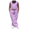 thumbnail image 1 of LUOGENLI Little Girl Outfits Size 5/6 Summer Summer Children's Clothes 2024 New Girls Fashion Casual Sleeveless Vest Solid Color Suit Wind Set 6-7 Years, 1 of 9
