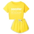 thumbnail image 1 of LUOGENLI Little Girls Outfits 4T Summer Summer ChildKid Boys Girls Soft Short Sleeve Shirt Top Blouse and Shorts Casual Outfit Set Back to School Outfits for Girls 7-8 6-7 Years, 1 of 3