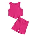 thumbnail image 1 of LUOGENLI Little Girls Outfits 7/8 Summer Toddlers Girls Summer Fashion Casual Clothes Skirts Solid Color Strip Vest Top Outfits Set Girls Summer Outfits Size 12-14 4th of July Outfits Girls 3-4 Years, 1 of 7