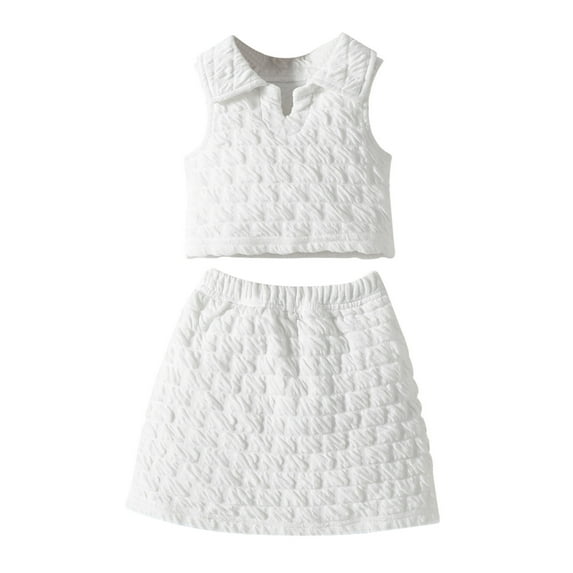 LUOGENLI Little Girls Outfits 7/8 Toddler Kids Baby Girls Sleeveless T Shirt Tops Skirts Princess Outfits Clothes Set 4th of July Outfits for Toddler Girls and Mom 12-24 Months