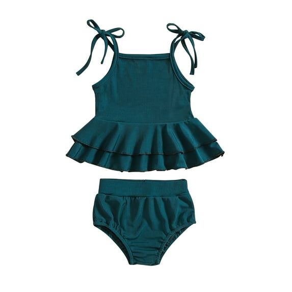 LUOGENLI Little Girls Swimsuits Size 6-7 Girls Swimsuits Bikini Set Kids Cutout Bathing Suit Bikini Fashion Top Two Piece Girls' Swimwear Girls Swimsuit Size 7 Rash Guard 6-12 Months