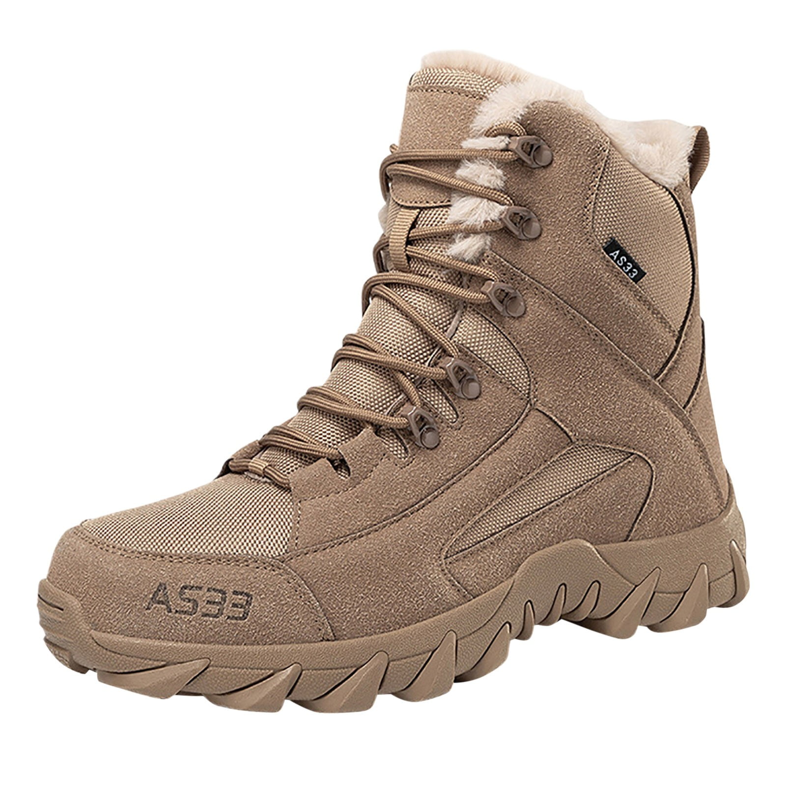 LUOGENLI Male Cowboy Boots for Men Tall White Winter Plush Cotton Boots Large Size Couples Outdoor Special Forces Training Boots Mid Top Field Boots Cowboy Boots for Men Leather Sole 37