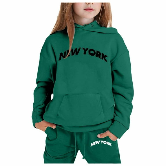 LUOGENLI Outfits Baby Girl Rompers 6-9 Months Pack Child Toddler Boys Girls Long Sleeve Solid Warm Hoodie Pullover Tops Pants Kids Outfits Sweat Suit Girls' Jumpsuits Fancy Dark Green 8-9 Years