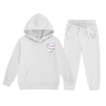 thumbnail image 1 of LUOGENLI Outfits Baby Girl Rompers 6-9 Months Reindeer Girls' Hoodie Set Children's Two Piece Set Medium and Small Children's Solid Color Long Sleeved Hoodie and Sweatpants White 2-3 Years, 1 of 5