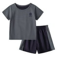 thumbnail image 1 of LUOGENLI Outfits for Boys Size 8 Boy's Short Sleeve Suit Summer Boys Sports Suit Girls Basketball T Shirt + Shorts Football Suit 2 Sets Boys Suits Size 7 Linen Boys Outfits Size 8/10 Grey 10-12 Years, 1 of 3