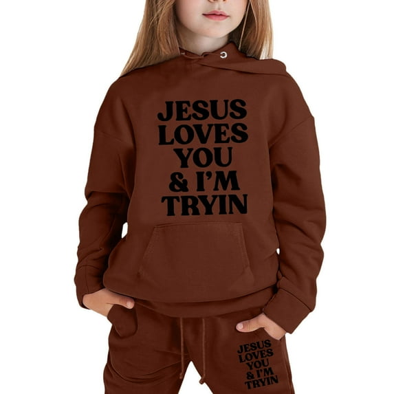 LUOGENLI Outfits Girls' Jumpsuits Formal Children's Long Sleeved Hooded Hoodie Set Girls Rompers Size 7-8 Pants Rompers for Girls 10-12 Coffee 10-11Years