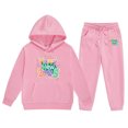 thumbnail image 1 of LUOGENLI Outfits Girls Jumpsuits & Rompers Dressy 2025 New Year Printing Children's Middle and Large Children's Long Sleeved Letter Print Hooded Top Sweater Pants Set 2-3 Years, 1 of 4