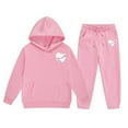 thumbnail image 1 of LUOGENLI Outfits Girls Rompers Size 10-12 Dressy Reindeer Girls' Hoodie Set Children's Two Piece Set Medium and Small Children's Solid Color Long Sleeved Hoodie and Sweatpants 2-3 Years, 1 of 5