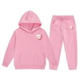 thumbnail image 1 of LUOGENLI Outfits Girls Rompers Size 6-7 Dressy Reindeer Girls' Hoodie Set Children's Two Piece Set Medium and Small Children's Solid Color Long Sleeved Hoodie and Sweatpants 6-7 Years, 1 of 5