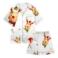 thumbnail image 1 of LUOGENLI Pamajas Girls Christmas Pajamas Shorts Sets Silk Little Baby Girls Boys Pajamas Set Christmas Satin Silk Kids Sleepwear 2 Piece Button down Classic Loungewear Shorts White 8-9 Years, 1 of 4