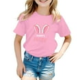 thumbnail image 1 of LUOGENLI Shirts Easter Children's Cute Rabbit Easter Egg Casual T Shirt Shirts for Girls 4T Summer Tops for Girls 13-14 5-6 Years, 1 of 4