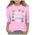 thumbnail image 1 of LUOGENLI Shirts Kids St. Paddy's Day Printed 3/4 Quarter Sleeve T Shirt Tops Peplum Casual Shirts for Girls 5T Crop Tops for Girls 12-14 3-4 Years, 1 of 4