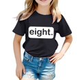 thumbnail image 1 of LUOGENLI Shirts Shirts for Teen Kids Girls Child Short Sleeve Prints T Shirt Trendy Girls Fans Present Tops The 7th of July Shirts for Girls 12-14 Tops for Girls 12-14 Black 2-3 Years, 1 of 6