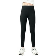 LUOGENLI Shorts for Girls Size 8 Girls Athletic Leggings Kids Dance Running Yoga Pants Workout Active Dance Tights with Pockets Girls Shorts Size 7 Adjustable Waist 7-8 Years