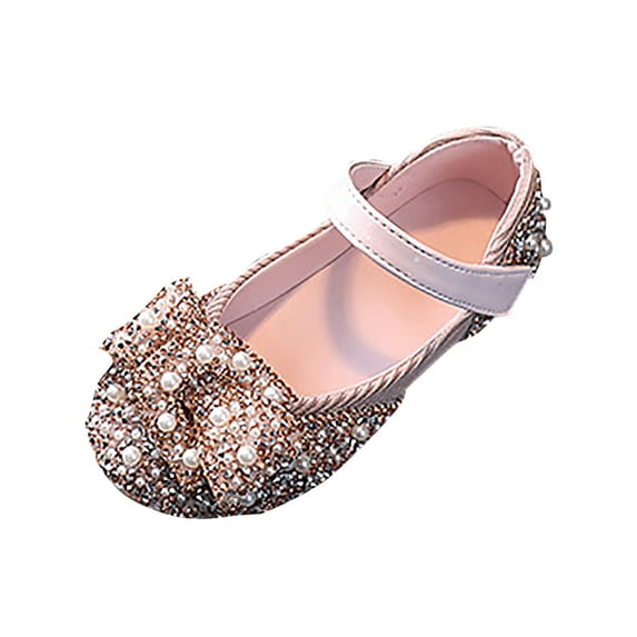 LUOGENLI Slippers Girls Slippers Size 10-11 Toddler Childrens Shoes Pearl Rhinestones Shining Kids Princess Shoes Baby Girls Shoes for Party and Wedding Girls Slippers Size 10-12 35