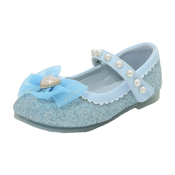 LUOGENLI Slippers Girls Slippers Size 2-3 Big Kid Girl Shoes Small Leather Shoes Shoes Children Dance Shoes Girls Performance Shoes Slippers for Girls 10-12 Years Old Blue 25