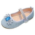 thumbnail image 1 of LUOGENLI Slippers Girls Slippers Girls Sandals Fashion New Pattern Cute Bright Decoration Versatile Flat Bottom Comfortable Princess Shoes Kids Slippers Girls Leopard Blue 28, 1 of 9