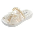 thumbnail image 1 of LUOGENLI Slippers Girls Slippers Size 1.5 Children Shoes Comfortable Soft Soled Slippers Fashion Bow Tie Pearl Beach Sandals and Slippers Girls Slippers Size 11-12 Beige 32, 1 of 6