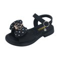 thumbnail image 1 of LUOGENLI Slippers Girls Slippers Size 13-1 Big Kid Children Shoes Thick Heel Sandals Open Toe Fashion Cute Pearl Lace Princess Sandals Girls Slippers Size 10-12 Slippers for Girls Size 4-6 Black 28, 1 of 7