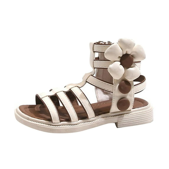 LUOGENLI Slippers Girls Slippers Size 3 Big Kid Girls Sandals Closed Toe Heels Wedding Party Shoes Sequins Bow for Toddler Slippers for Girls 10-12 Years Old Beige 36