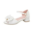 thumbnail image 1 of LUOGENLI Slippers Girls Slippers Size 3 Girls Sandals Grils Dress Shoes Wedding Party Open Toe Glitter High Heels for Little Kids Girls Slippers Size 12-13 Kids Slippers Girls Bulk White 35, 1 of 4