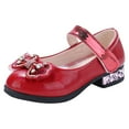 thumbnail image 1 of LUOGENLI Slippers Slippers for Girls 10-12 Years Old Fuzzy and Cute Women Shoes with Thick Heels and Cool Shoes Fashion Bow Dance Shoes Performance Princess Shoes Slippers for Girls Size 4.5 Red 28, 1 of 6