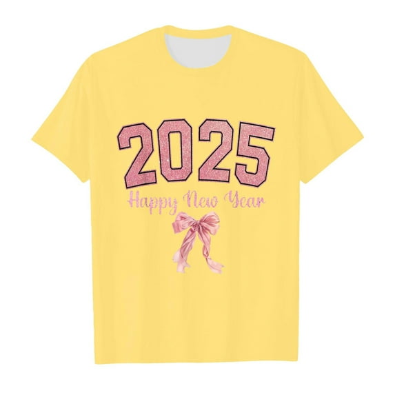 LUOGENLI Spring T Shirts Valentine's Day for Girls 12-13 Kids New Year 2025 Printed Short Sleeve T Shirt Tops Casual St. Patrick's Day T Shirts for Girls Girls Spring T Shirts Size 6 Yellow 8-9 Years