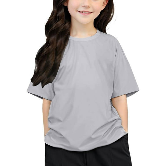 LUOGENLI Spring T Shirts Valentine's Day for Girls 14- 16 Children's Printed Round Neck Short Sleeved T Shirt for Boys and Girls Spring St. Patrick's Day T Shirts for Girls Light Gray 3-4 Years