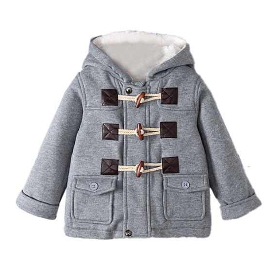 LUOGENLI Suit Jacket for Boys Size 18 Baby Hooded Jacket Outerwear Duffle Zipper Winter Coat Boys Jackets Size 7-8 Lightweight Jacket for Boys 8-10 Grey 6-12 Months