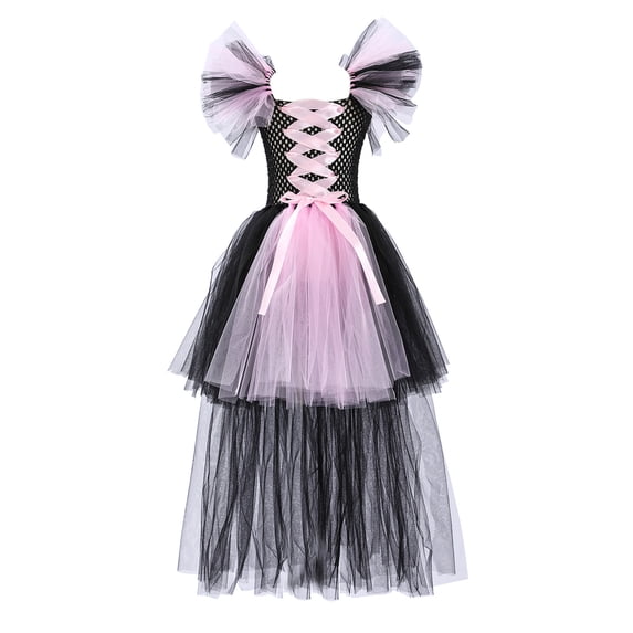 LUOGENLI Summer Dresses for Girls 10-12 Toddler Kids Baby Girls Magnificent Witch Black Gown Fancy Dress up Party Dresses Graduation Dresses for Girls Size 6-12 Months