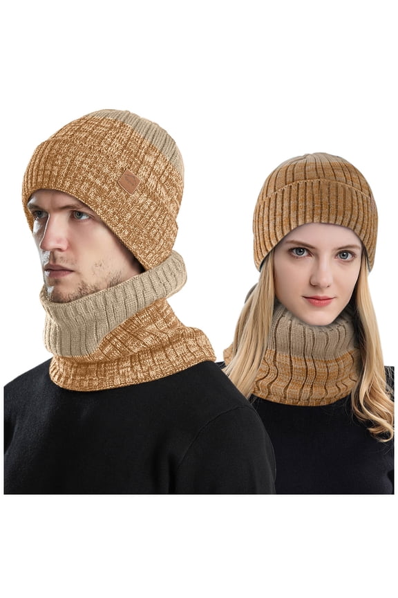 Sun Hats For Women Small Head Packable Men's and Women's Winter Knitted Windproof Hood Scarf Coif Winter Knit Hat Warm Hats for Adult Sun Hats For Women Packable Blue