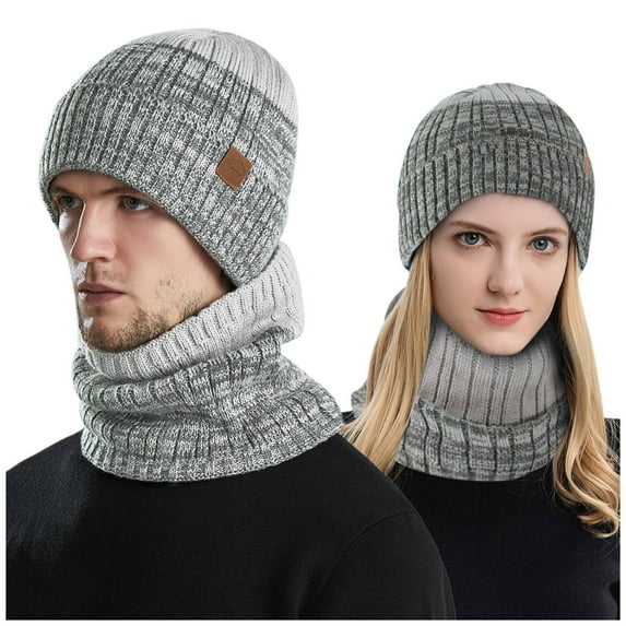 LUOGENLI Sun Hats For Women White Men's and Women's Winter Knitted Windproof Hood Scarf Coif Winter Knit Hat Warm Hats for Adult Cowboy Hat Mens Cowboy Hat Holder Macrame
