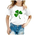 thumbnail image 1 of LUOGENLI T Shirts Valentine's Day for Girls 12-14 Children's Printed Round Neck Short Sleeved T Shirt for Boys and Girls Girls St. Patrick's Day T Shirts Size 14-16 Yellow White 8-9 Years, 1 of 4