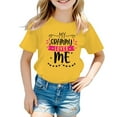 thumbnail image 1 of LUOGENLI T Shirts Valentine's Day for Girls 8-10 Kid Girls Cute Graphic Round Neck Short Sleeve Tee Summer Casual T Shirt Girls Spring St. Patrick's Day T Shirts Size 12-13 Yellow 5-6 Years, 1 of 5