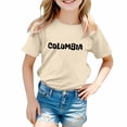 thumbnail image 1 of LUOGENLI T Shirts Valentine's Day for Girls Size 10-12 Children City Place Name Theme Printed T Shirt Boys and Girls Casual Comfortable Top Girls St. Patrick's Day T Shirts Size 7/8 Beige 3-4 Years, 1 of 4